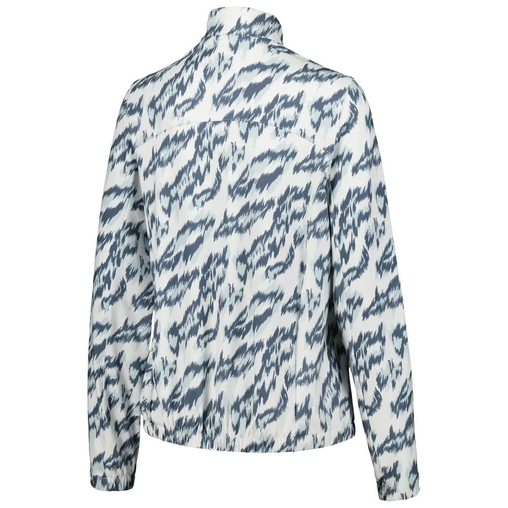 Women's Puma White THE PLAYERS CLOUDSPUN Animal Print Full-Zip Jacket