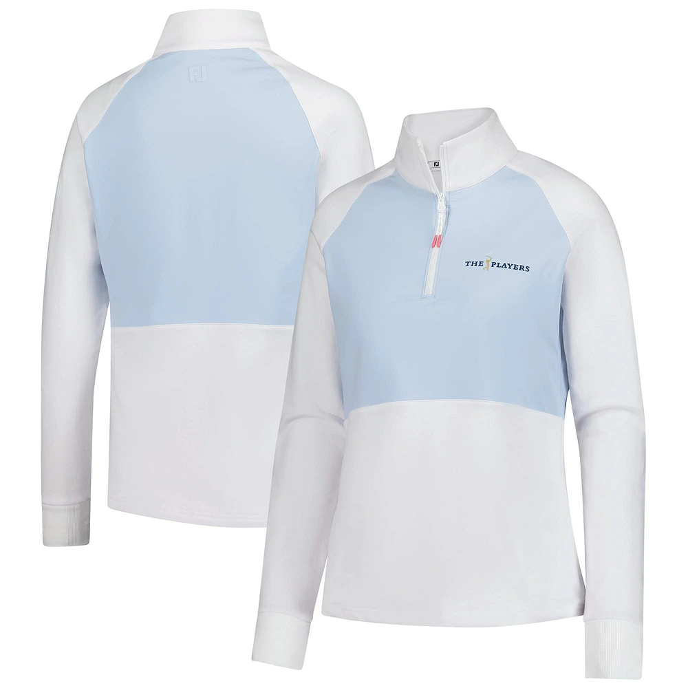 Women's THE PLAYERS  FootJoy White Hybrid Quarter-Zip Pullover