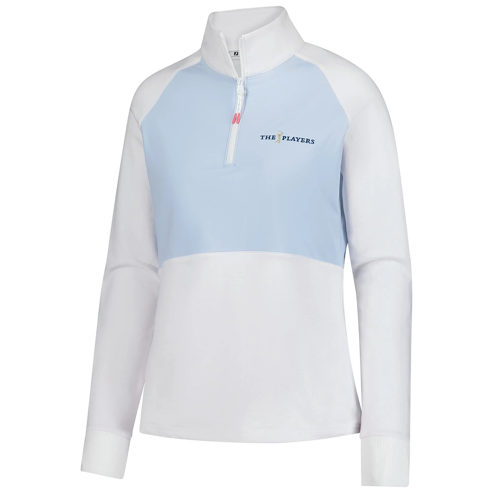 Women's THE PLAYERS  FootJoy White Hybrid Quarter-Zip Pullover