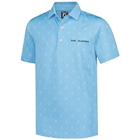 Youth FootJoy  Light Blue THE PLAYERS Golf Print Polo