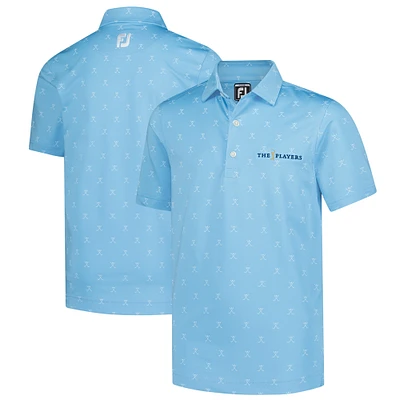 Youth FootJoy  Light Blue THE PLAYERS Golf Print Polo