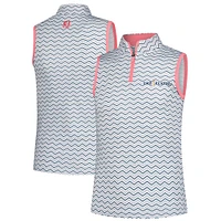 Polo sans manches à fermeture éclair quart de tour blanc FootJoy pour jeunes THE PLAYERS
