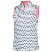 Polo sans manches à fermeture éclair quart de tour blanc FootJoy pour jeunes THE PLAYERS