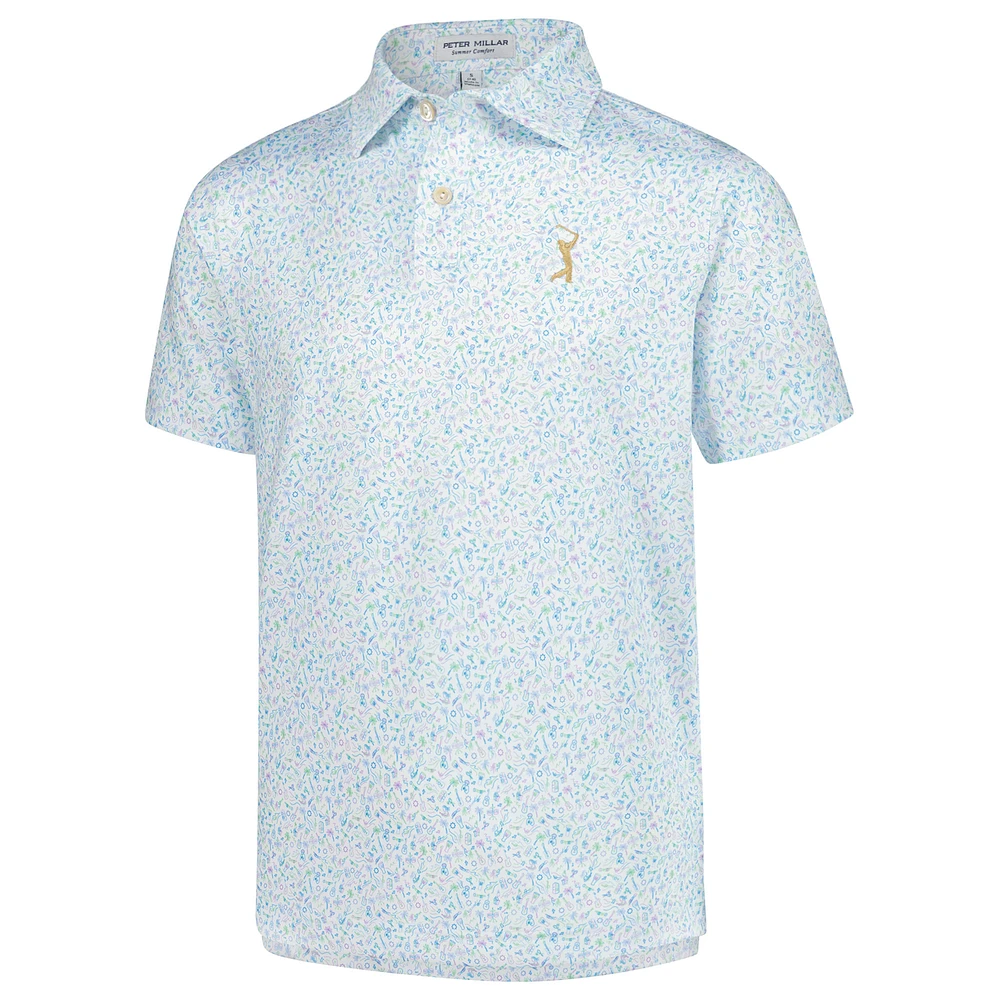 Polo de performance Island Jammin Peter Millar White THE PLAYERS pour jeunes