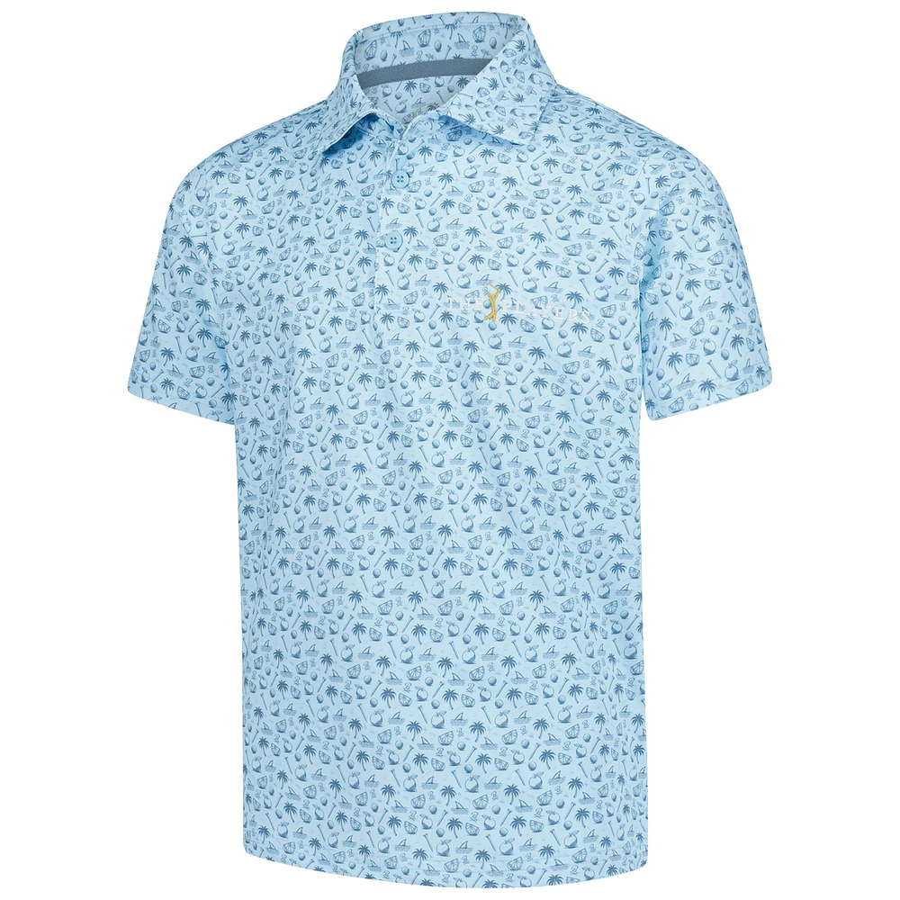 Youth Barstool Golf  Light Blue THE PLAYERS Florida Printed Polo