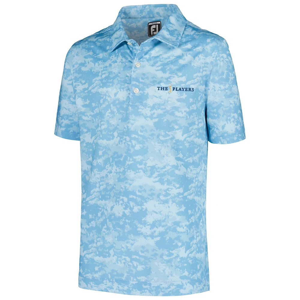 Polo bleu clair à imprimé camouflage THE PLAYERS pour jeunes FootJoy