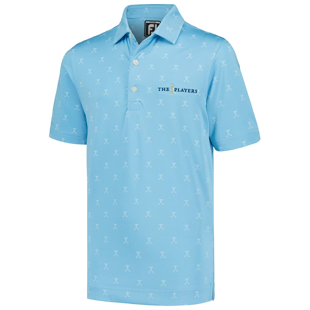 Youth FootJoy Light Blue THE PLAYERS Golf Print Polo