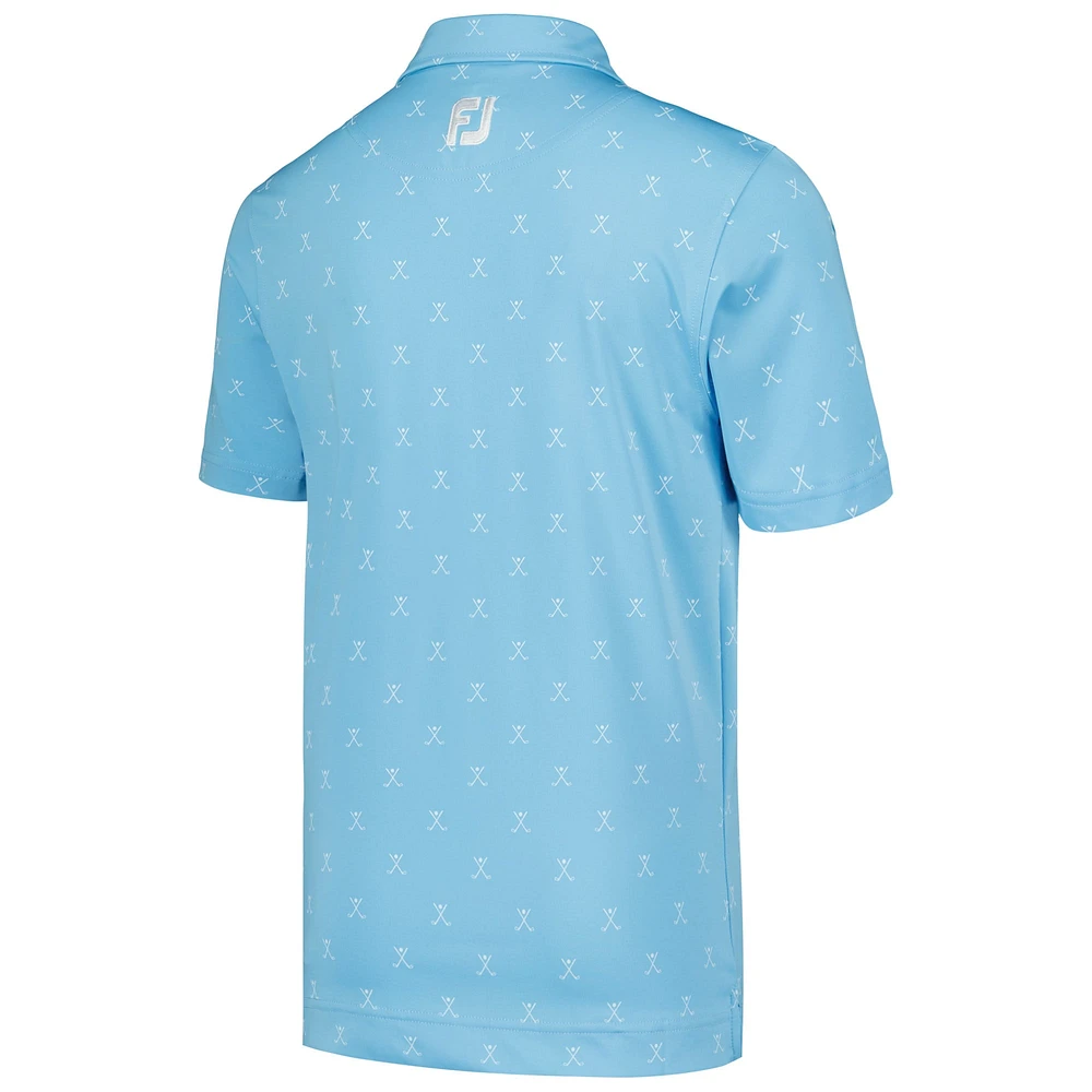 Youth FootJoy Light Blue THE PLAYERS Golf Print Polo