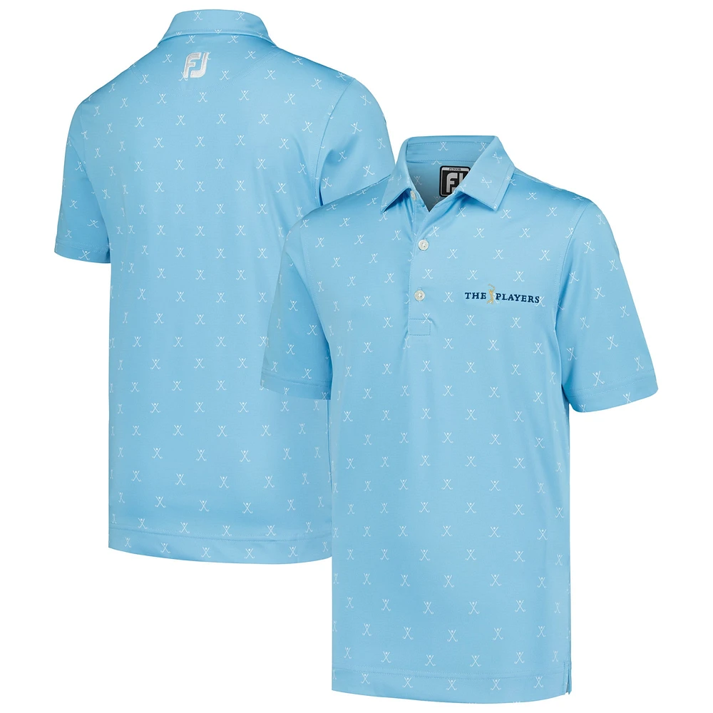 Youth FootJoy Light Blue THE PLAYERS Golf Print Polo