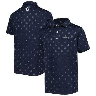 THE PLAYERS FootJoy Youth Golf Print Polo - Navy