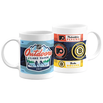 The Sports Vault Boston Bruins vs Philadelphia Flyers 2021 NHL Outdoors at Lake Tahoe - 11oz. Ensemble de tasse à café