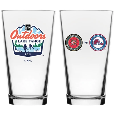 The Sports Vault Colorado Avalanche vs. Vegas Golden Knights 2021 NHL Outdoors at Lake Tahoe - 16oz. Mixing Glass Set