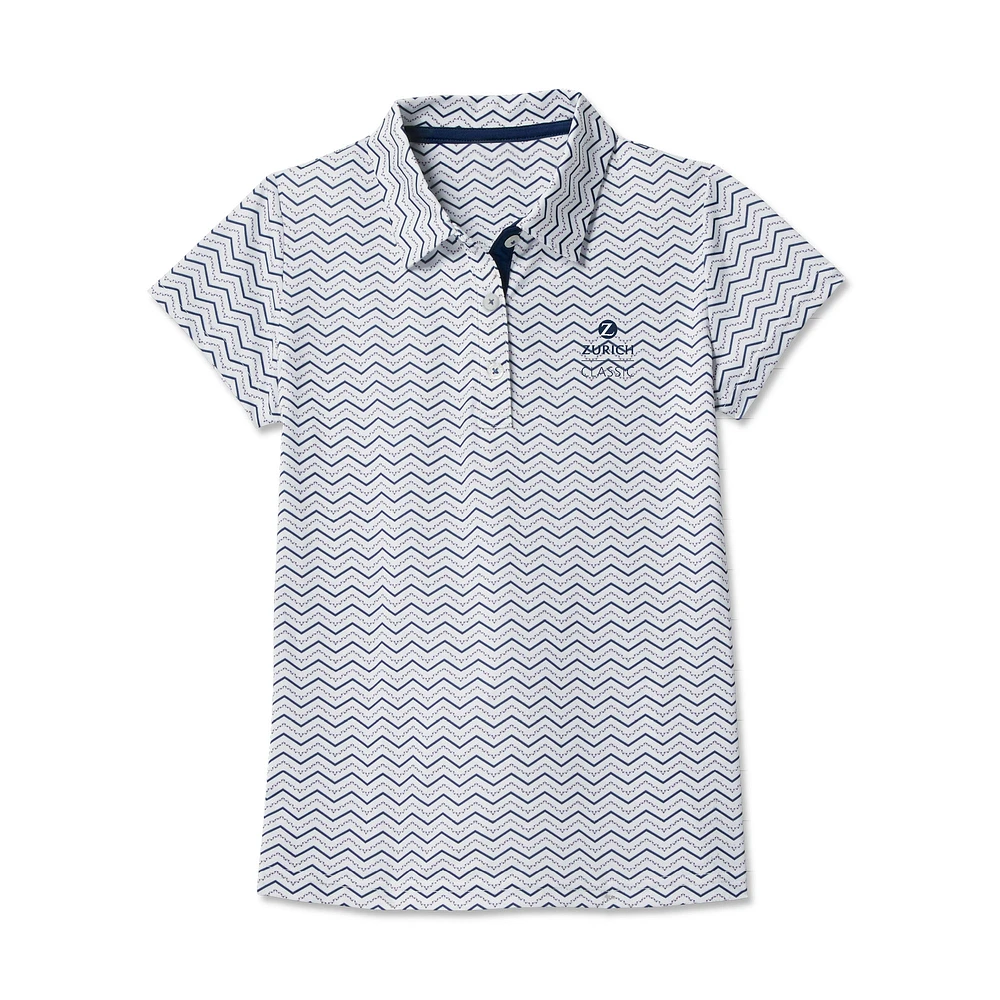 Polo à chevrons Zurich Classic ProDry blanc FootJoy pour fille