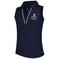 Polo sans manches à col en V passepoilé CLOUDSPUN bleu marine The Zurich Classic pour fille