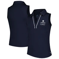 Polo sans manches à col en V passepoilé CLOUDSPUN bleu marine The Zurich Classic pour fille