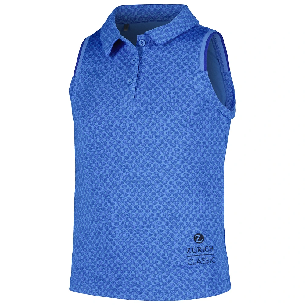 Girls Youth Under Armour Royal The Zurich Classic Micro Print Polo