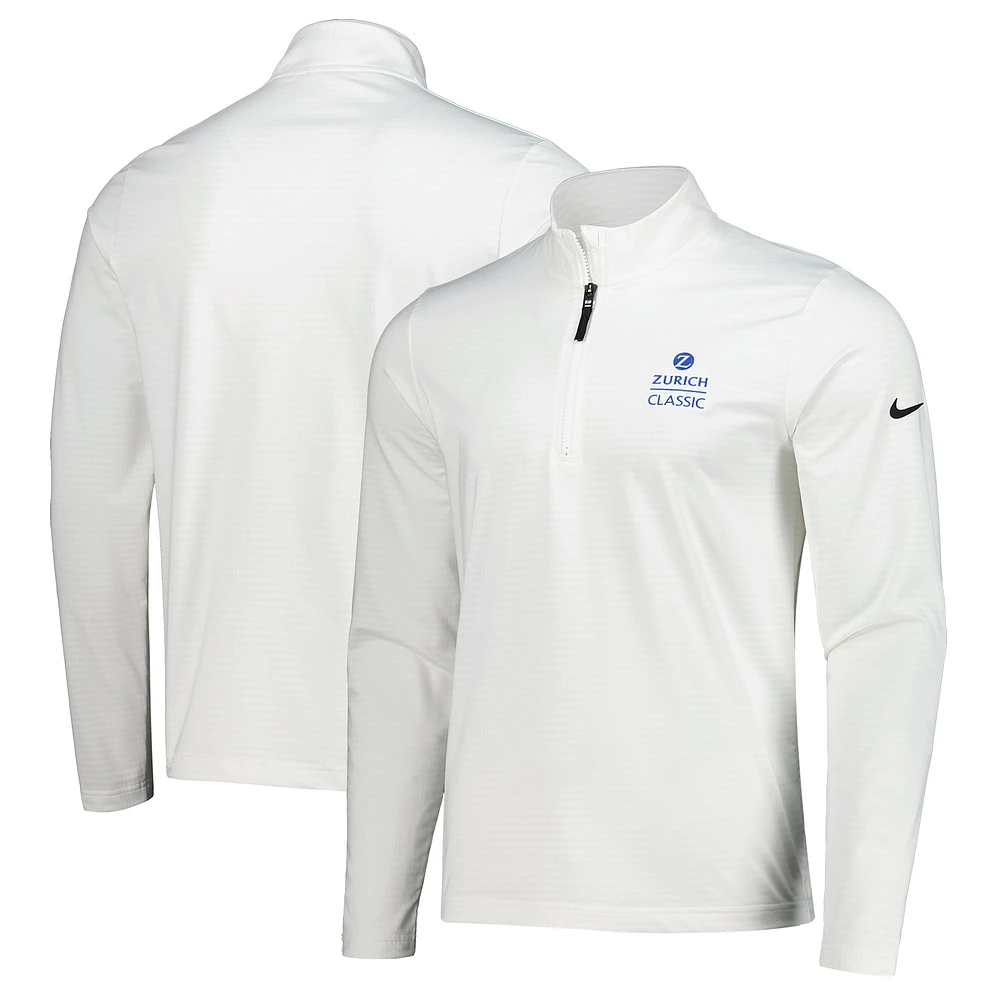 Pull Nike blanc The Zurich Classic Victory Performance à quart de zip pour homme