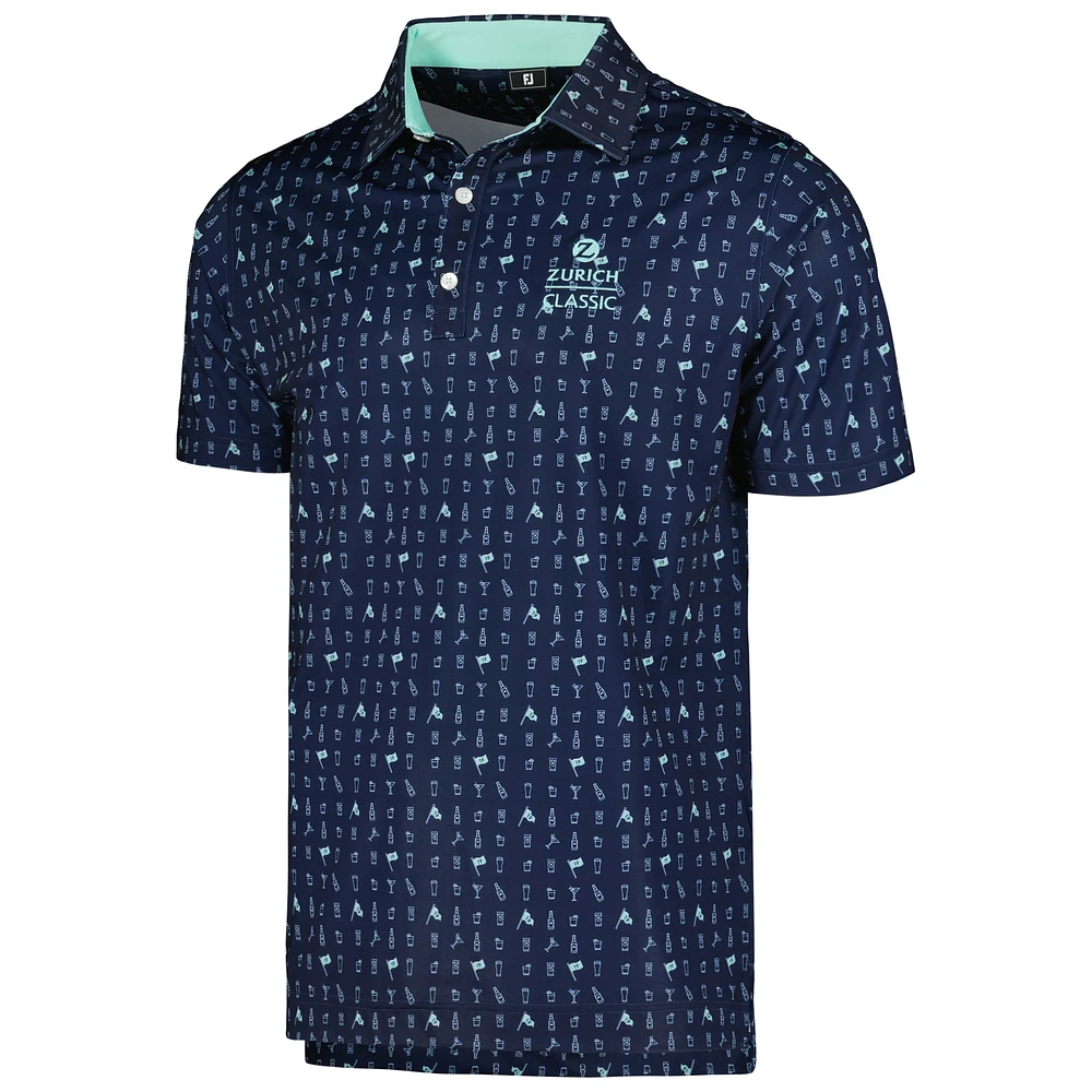 Polo FootJoy bleu marine Zurich Classic 19th Hole Lisle ProDry pour hommes