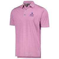 Polo ProDry à rayures en fil d'Écosse classique FootJoy Zurich rose pour hommes