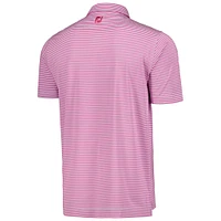 Polo ProDry à rayures en fil d'Écosse classique FootJoy Zurich rose pour hommes