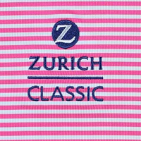 Men's FootJoy Pink Zurich Classic Lisle Feeder Stripe ProDry Polo