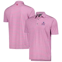 Men's FootJoy Pink Zurich Classic Lisle Feeder Stripe ProDry Polo