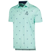 Men's FootJoy Turquoise Zurich Classic Thistle Print Lisle ProDry Polo