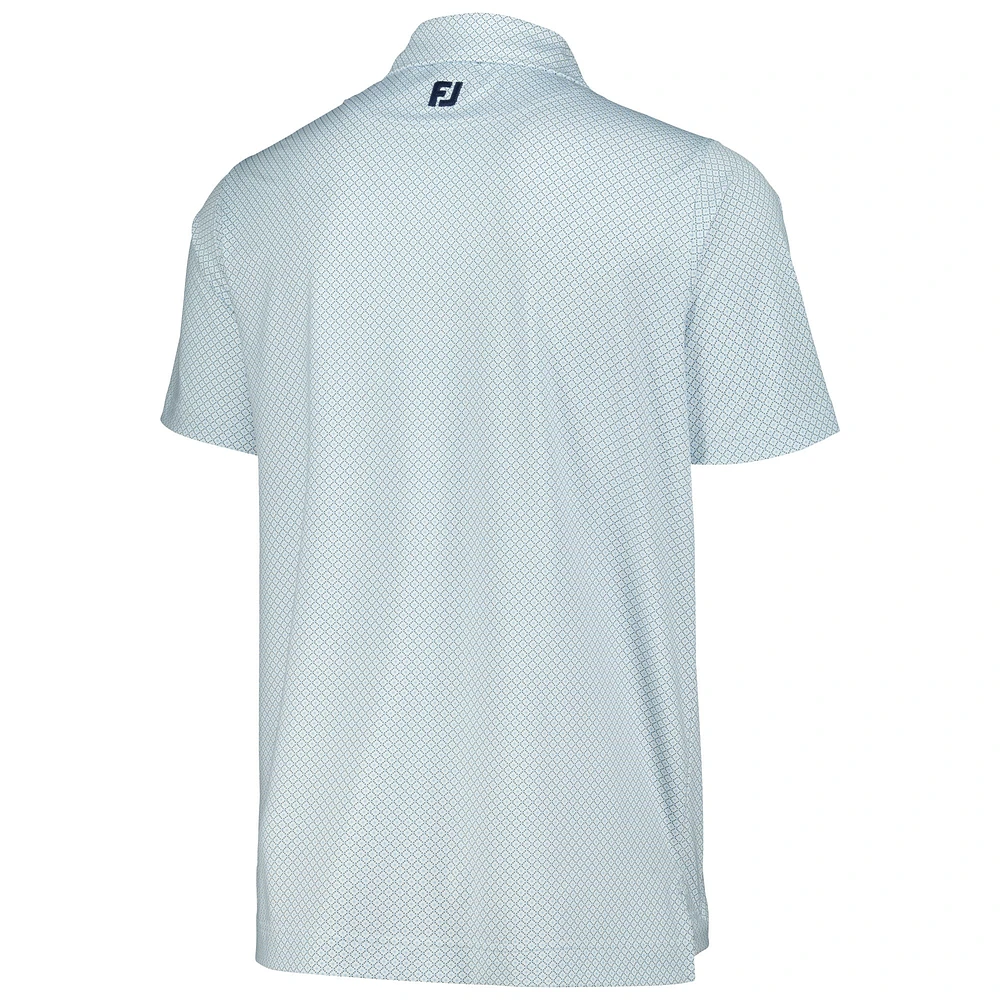 Polo FootJoy Zurich Classic Dot Geo Lisle ProDry blanc pour hommes