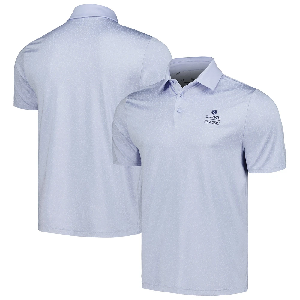 Polo bleu Under Armour The Zurich Classic Playoff 3.0 en jacquard corail pour homme