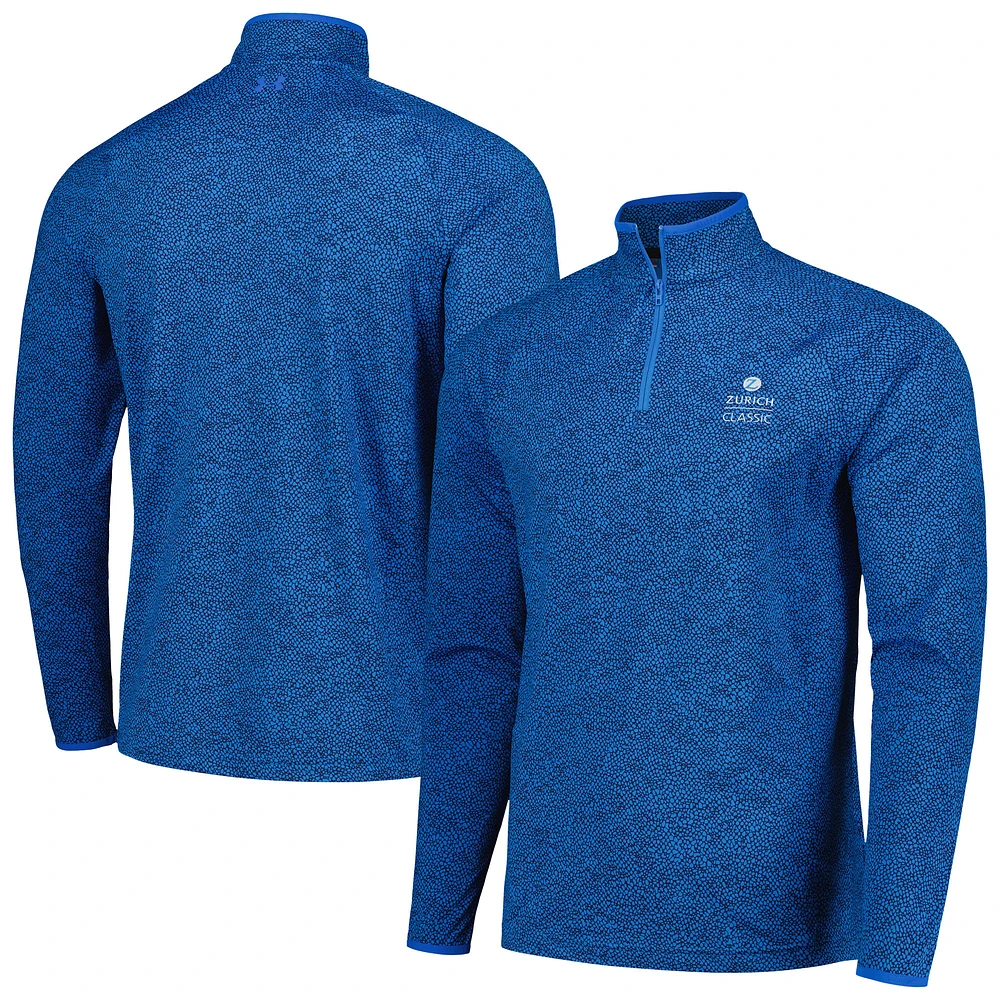 Men's Under Armour Blue The Zurich Classic Shellrix Print Raglan Quarter-Zip Top