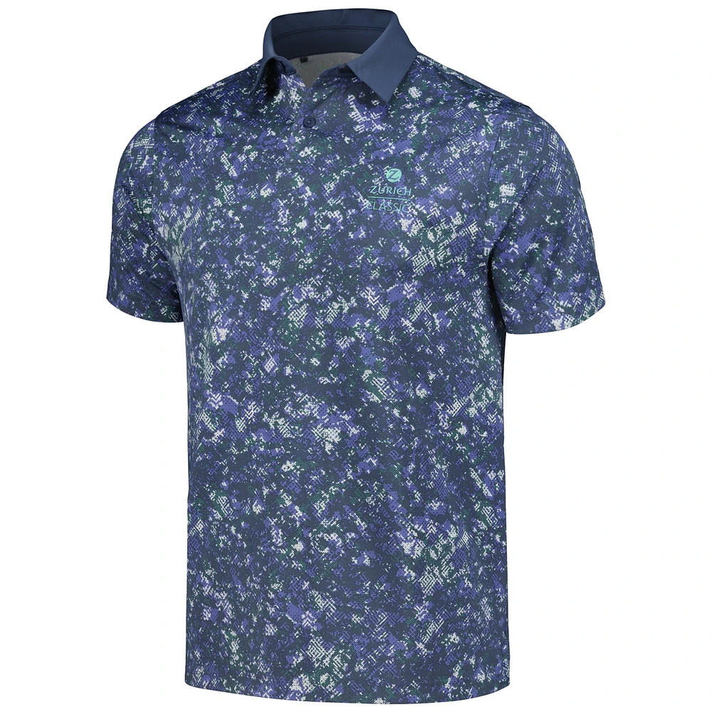 Men's Under Armour Navy The Zurich Classic Halftones Print Polo