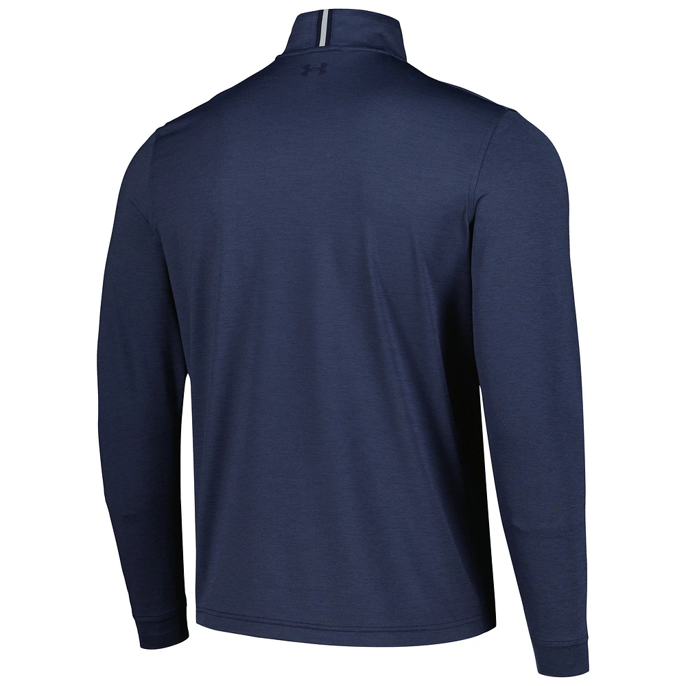 Men's Under Armour Navy The Zurich Classic Playoff 3.0 Heather Quarter-Zip Top