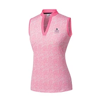 Women's FootJoy  Pink The Zurich Classic Printed Sleeveless Polo
