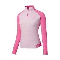 Women's FootJoy  Pink The Zurich Classic Raglan Striped Quarter-Zip Pullover
