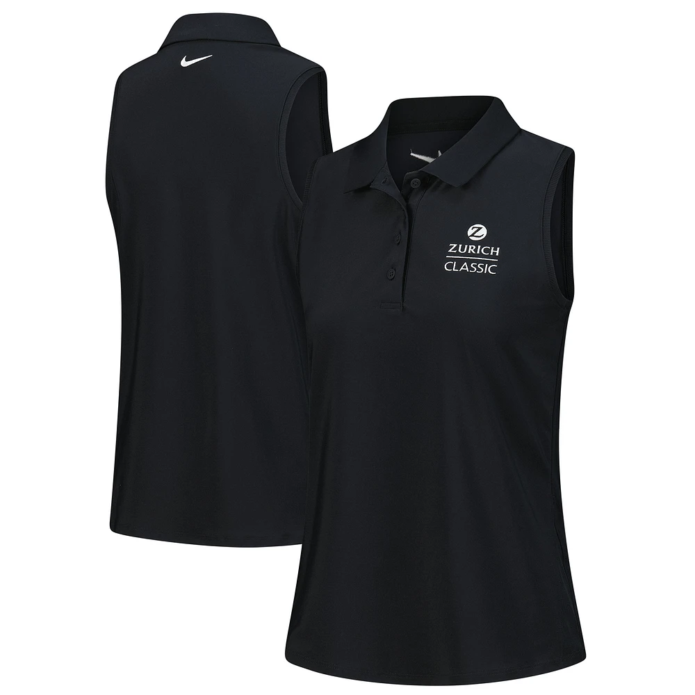 Women's Nike  Black The Zurich Classic Performance Sleeveless Polo
