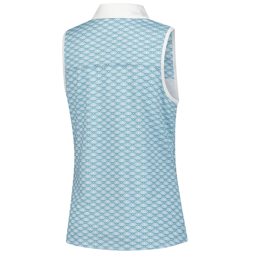 Women's Puma  Blue The Zurich Classic CLOUDSPUN Scallop Sleeveless Polo