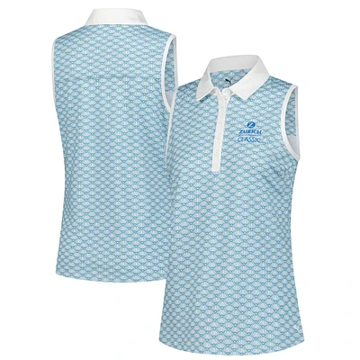 Women's Puma  Blue The Zurich Classic CLOUDSPUN Scallop Sleeveless Polo
