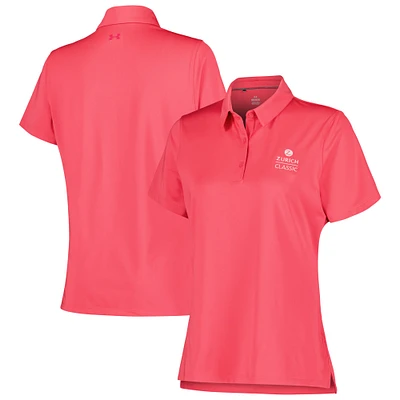 Women's Under Armour Pink The Zurich Classic Tee To Green Polo