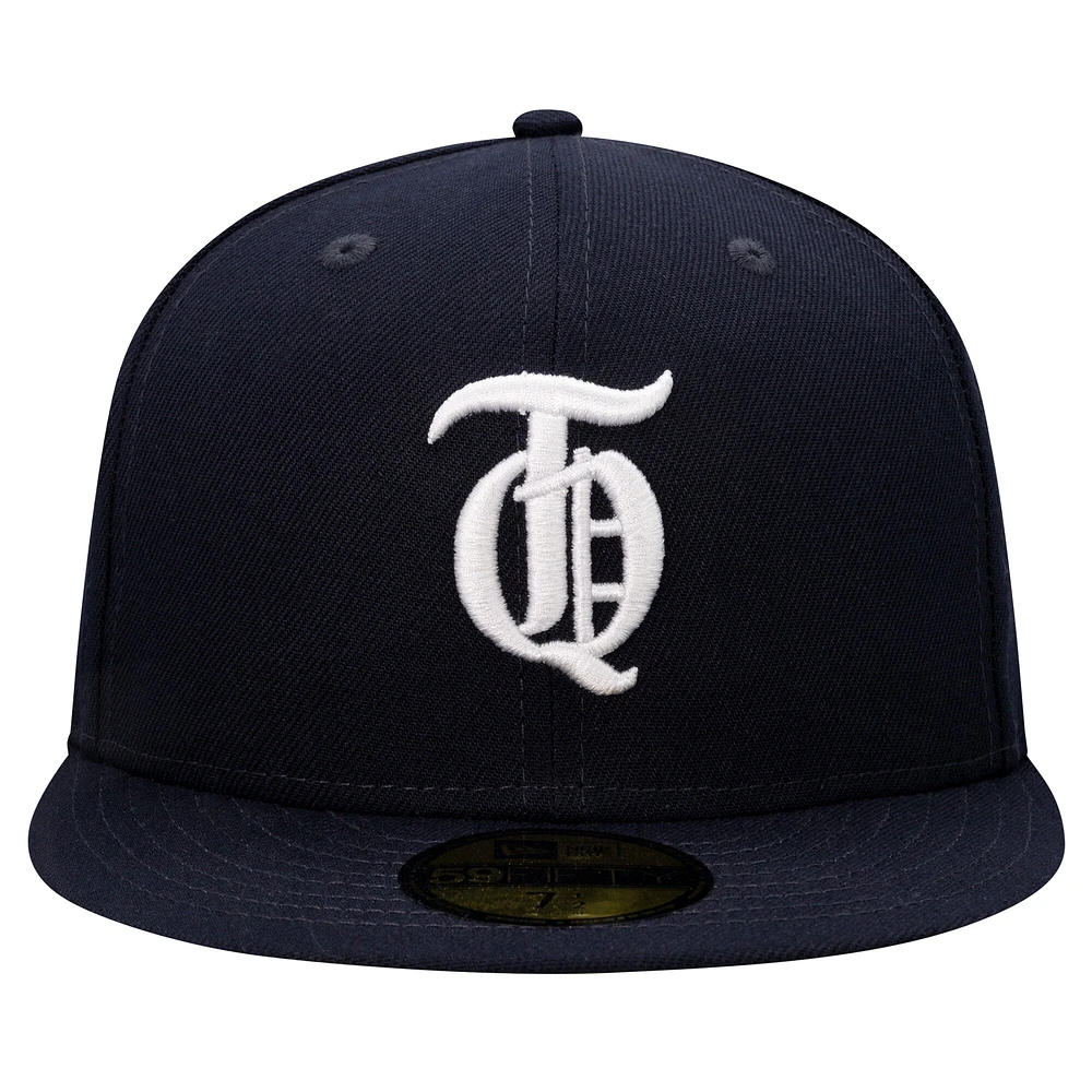 Casquette ajustée 59FIFTY de la ligue mexicaine des Tigres Quintana Roo New Era pour hommes, bleu marine