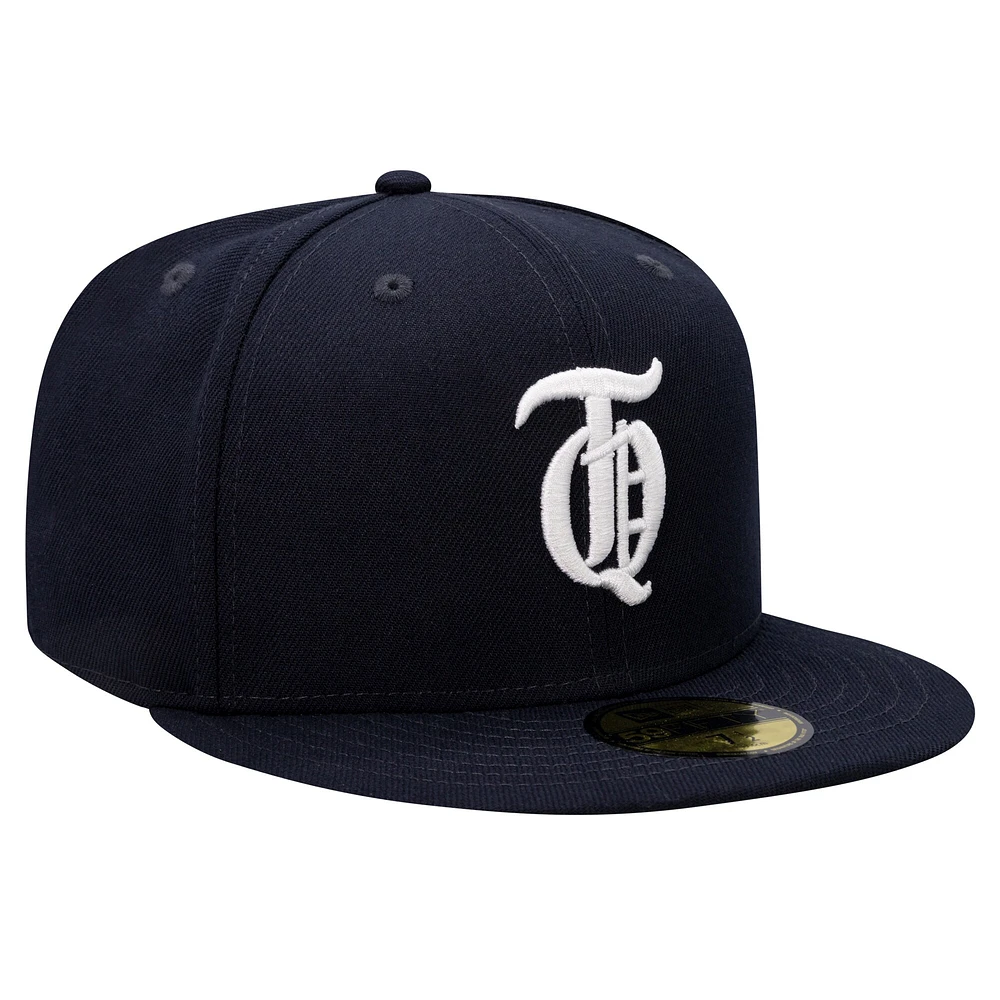 Casquette ajustée 59FIFTY de la ligue mexicaine des Tigres Quintana Roo New Era pour hommes, bleu marine