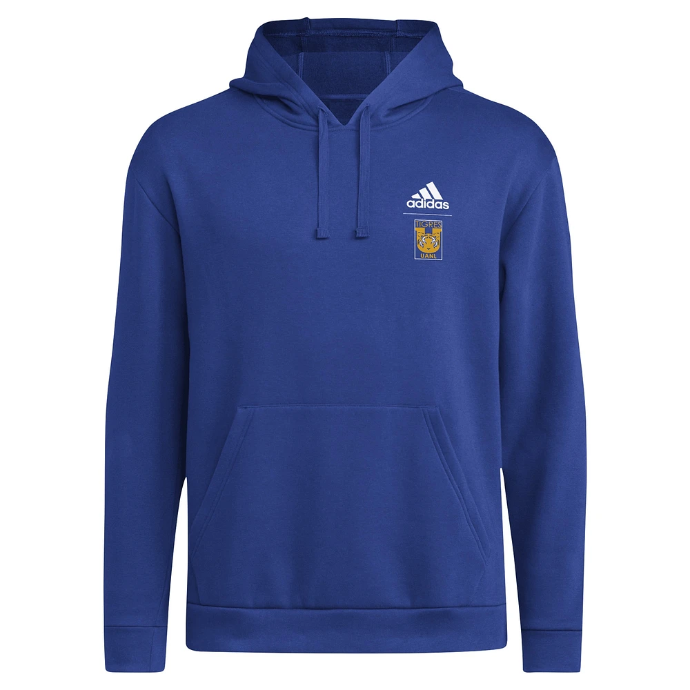 Men's adidas Blue Tigres UANL Crest Pullover Hoodie