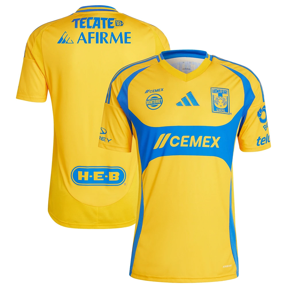 Men's adidas Gold Tigres UANL 2024/25 Home Replica Jersey