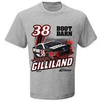 Men's Checkered Flag Heathered Gray Todd Gilliland Boot Barn 1-Spot Car T-Shirt