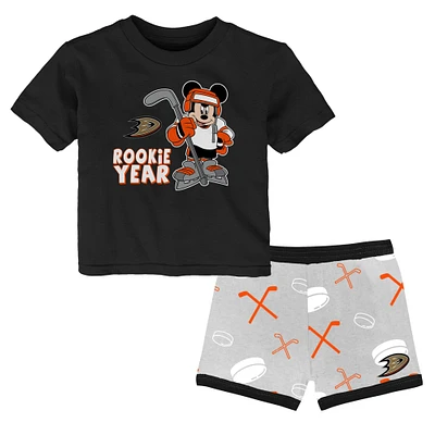 Ensemble t-shirt et short Disney Rookie Year des Ducks d'Anaheim pour tout-petit