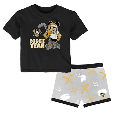 Ensemble t-shirt et short Disney Rookie Year des Penguins de Pittsburgh pour tout-petit