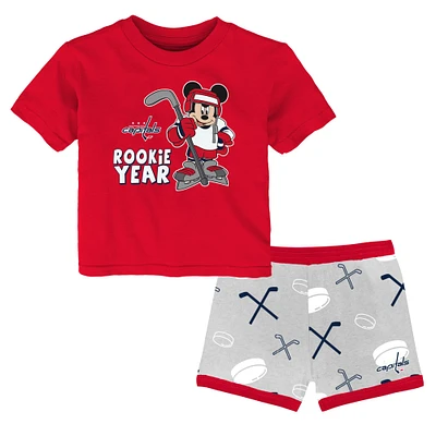 Ensemble t-shirt et short Disney Rookie Year des Capitals de Washington pour tout-petit