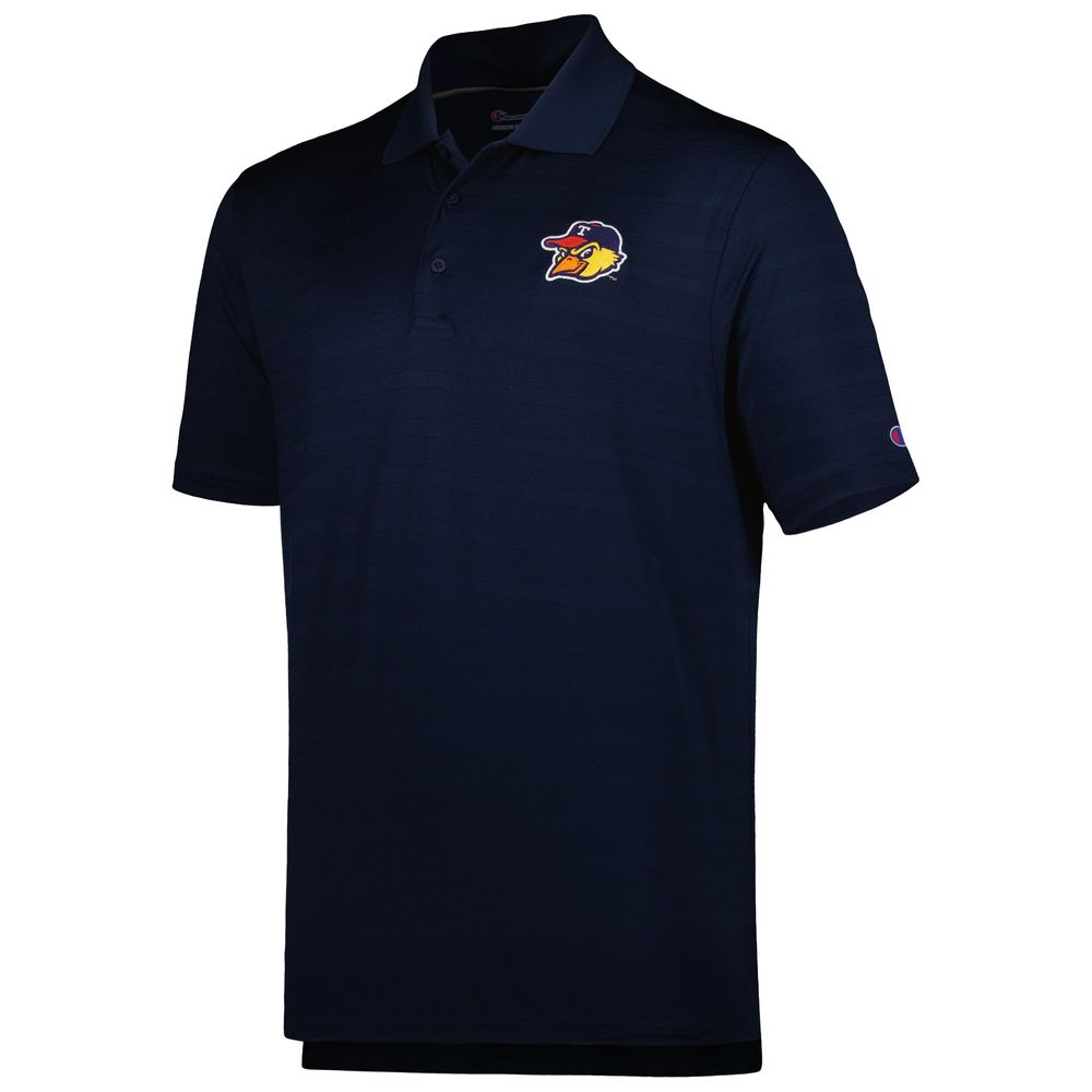 Men's Champion Navy Toledo Mud Hens Textured Solid Polo