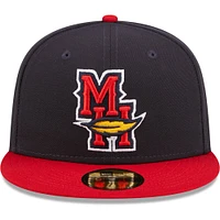 Casquette ajustée 59FIFTY Toledo Mud Hens Authentic Collection pour homme New Era bleu marine