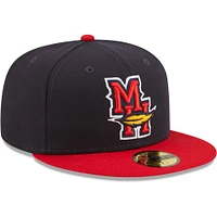 Men's New Era Navy Toledo Mud Hens Authentic Collection 59FIFTY Fitted Hat