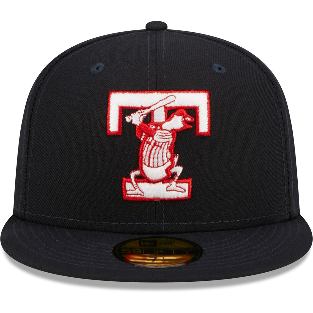 Men's New Era Navy Toledo Mud Hens Authentic Collection 59FIFTY Fitted Hat